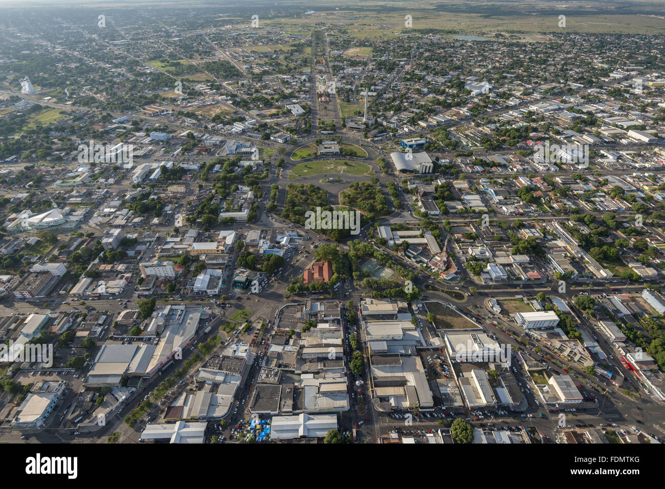 Aerial view of the city especially the urban layout fan-shaped Stock Photo