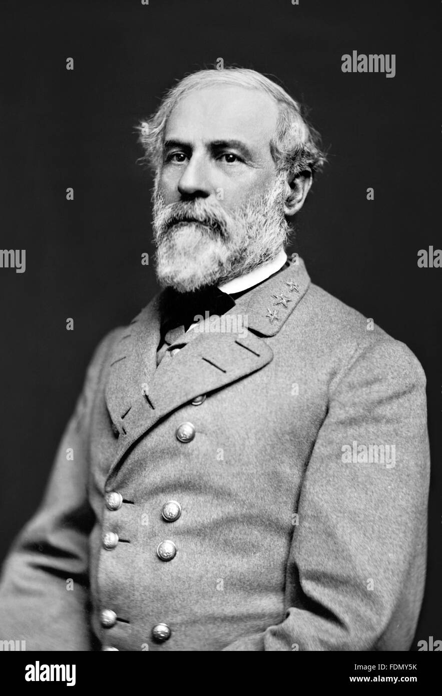 Robert E Lee. Civil War Confederate Army General Robert E Lee. Photo by Julian Vannerso, March 1864 Stock Photo