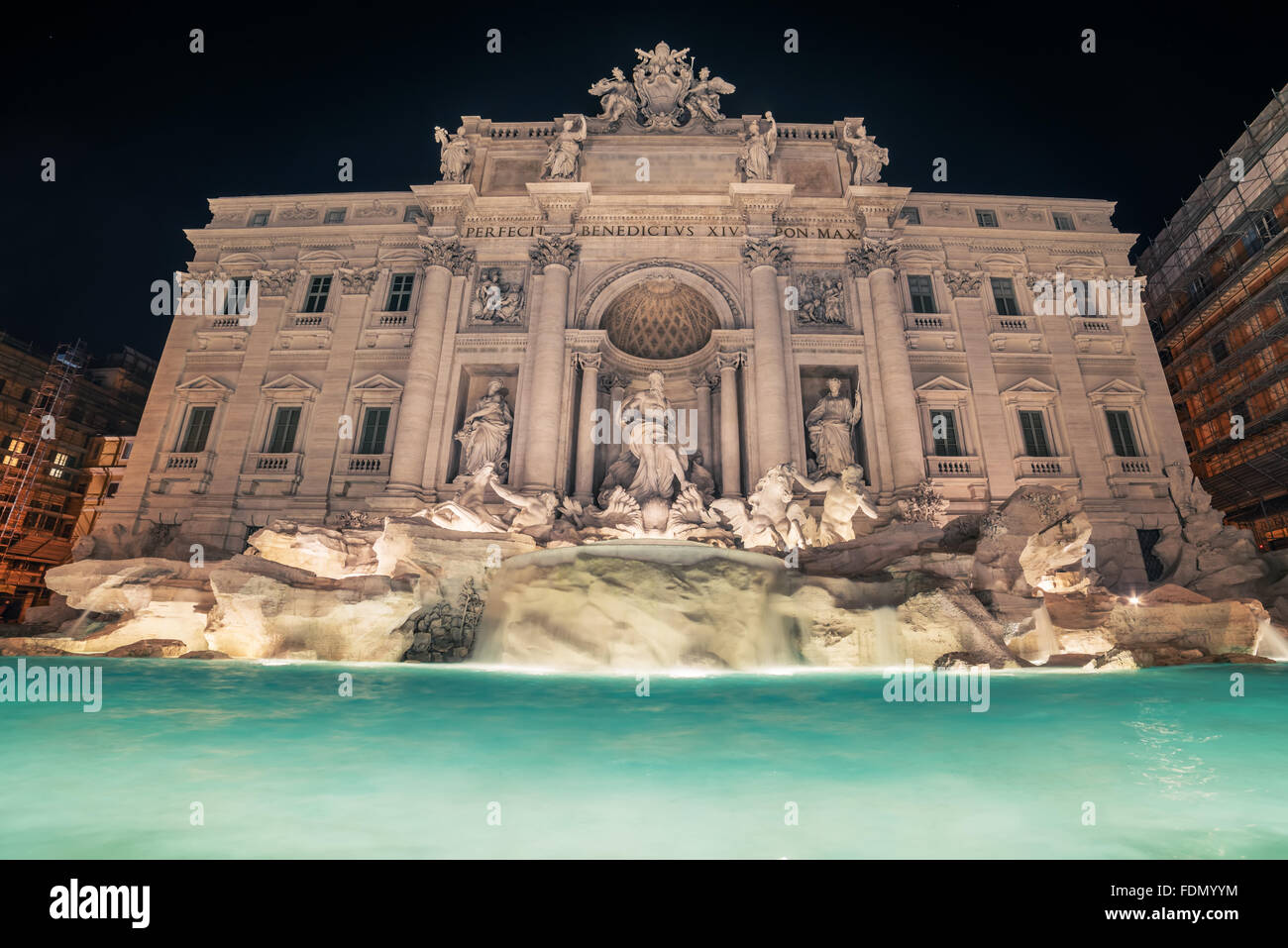 Rome, Italy: Trevi Fountain, Italian: Fontana di Trevi, at night Stock Photo
