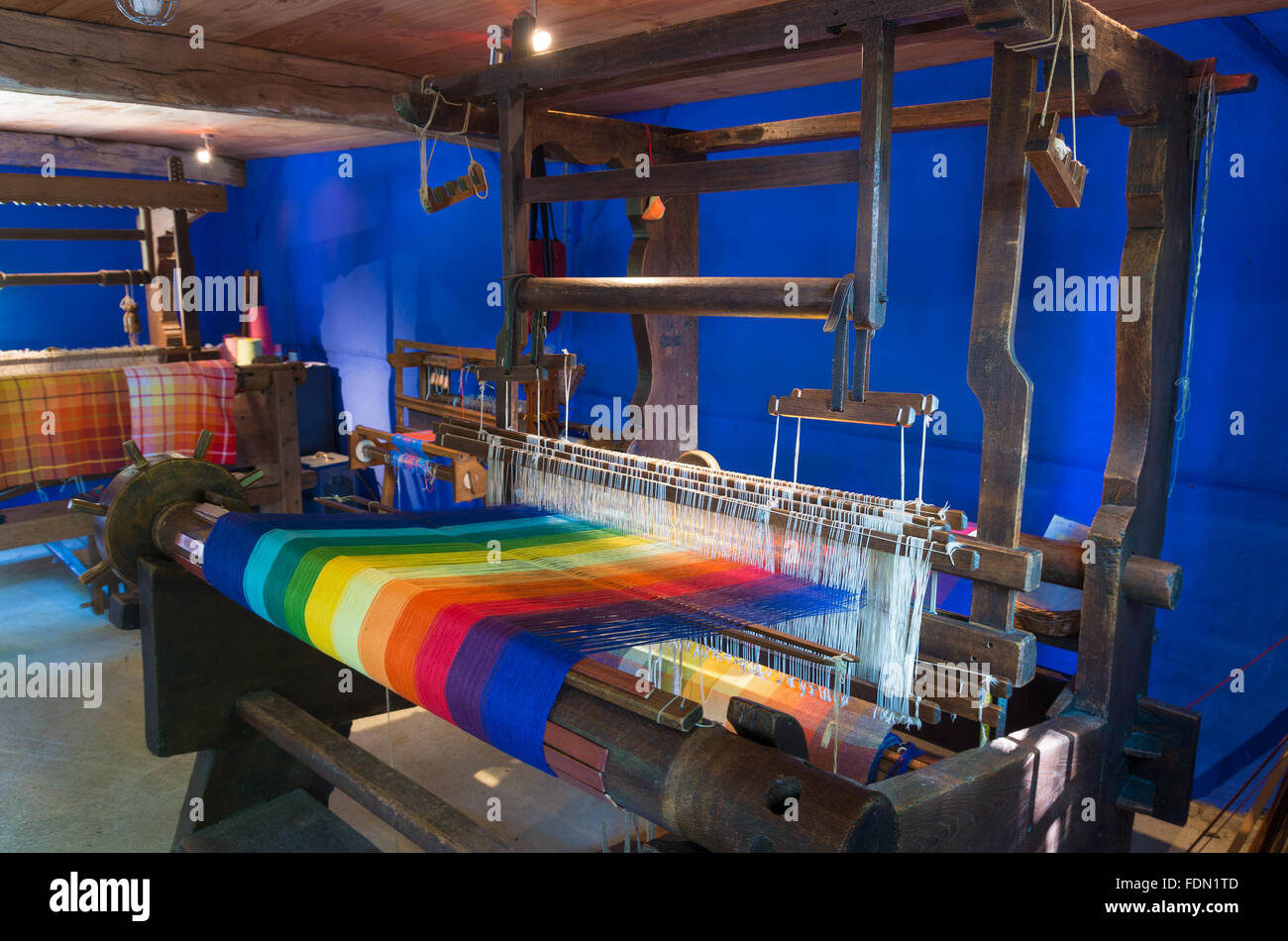 traditional weaving loom Stock Photo