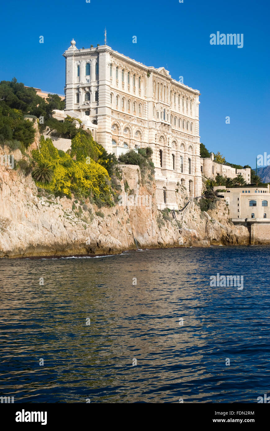 Side of Oceanographic Institute in Principality of Monaco Stock Photo