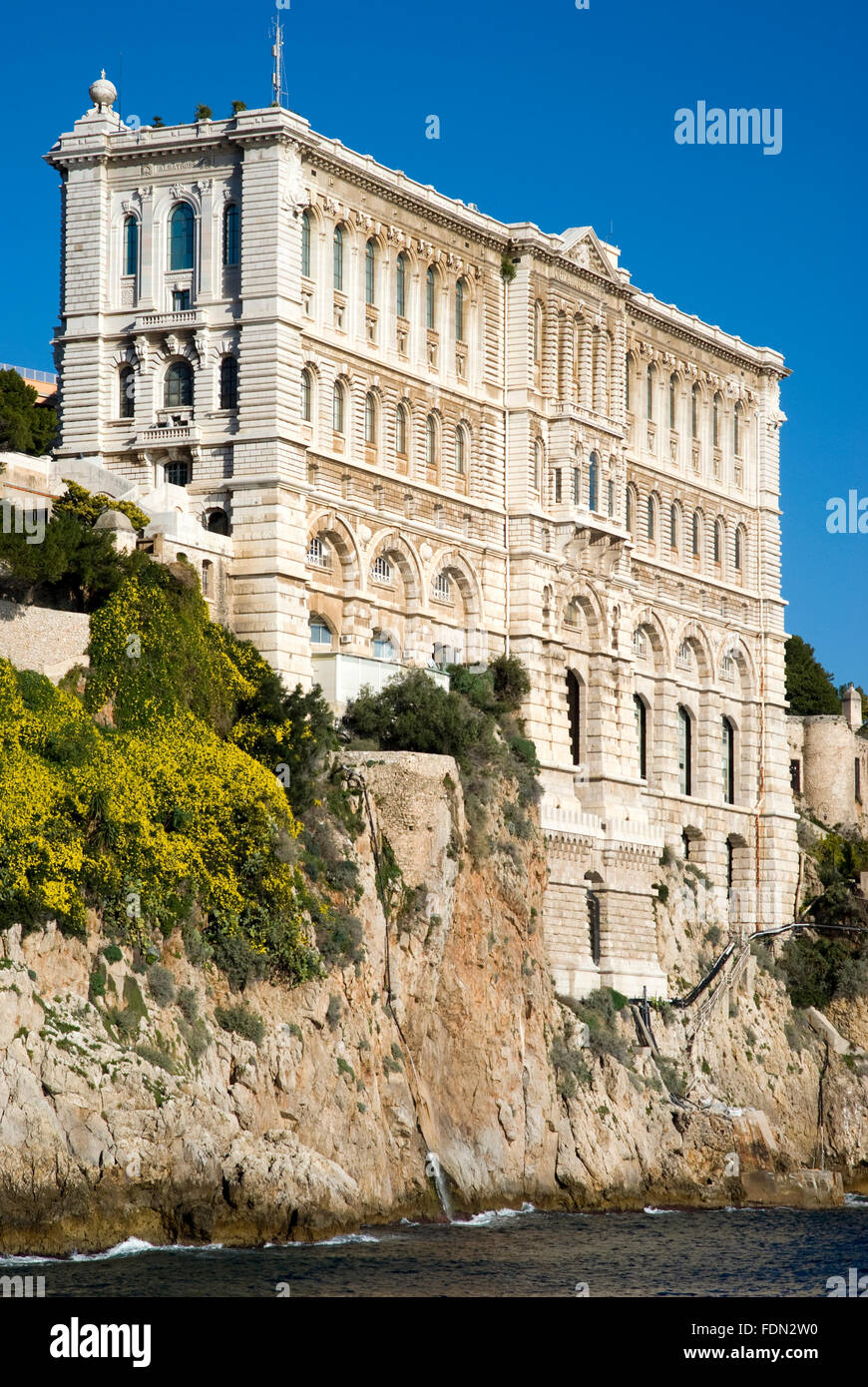 Side of Oceanographic Institute in Principality of Monaco Stock Photo