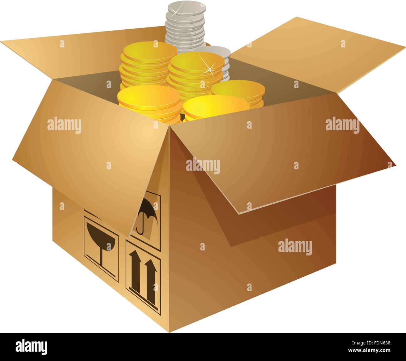 Silver money box Stock Vector Images - Alamy