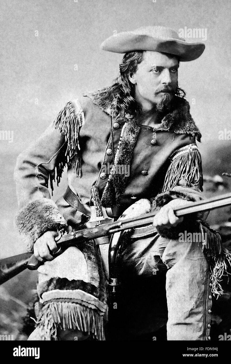 Buffalo Bill Cody. Portrait of William Frederick Cody (1846-1917), c.1880 Stock Photo