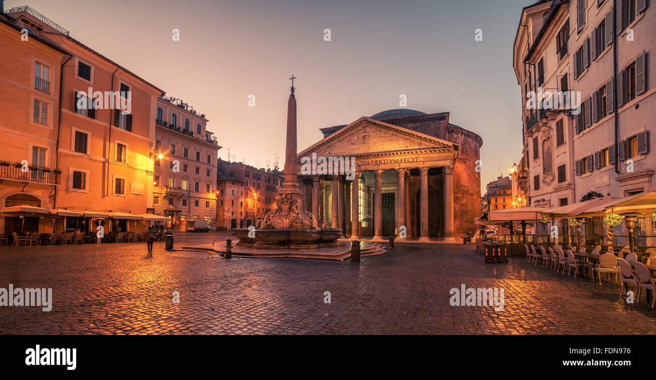Rome, Italy: The Pantheon in the sunrise Stock Photo