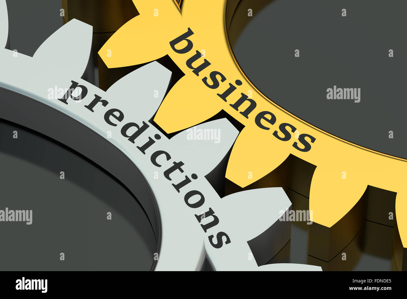 Business Predictions concept on the gearwheels Stock Photo