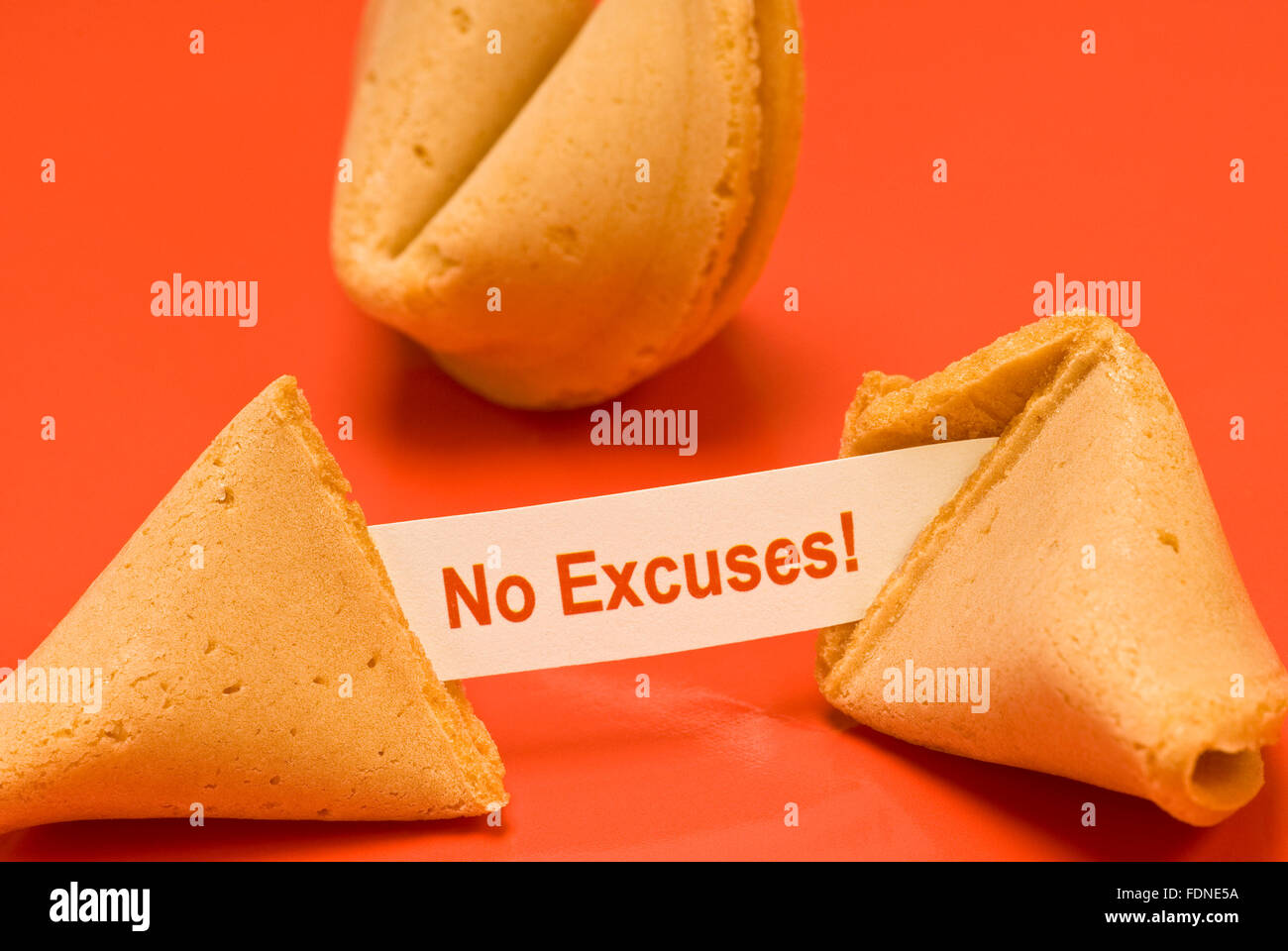No Excuses Fortune Cookie Stock Photo