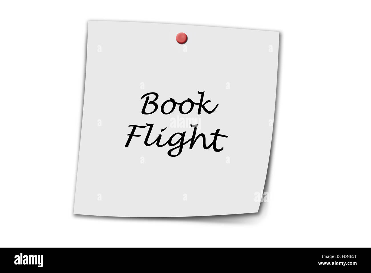 Book FLight written on a memo isolated on white background Stock Photo