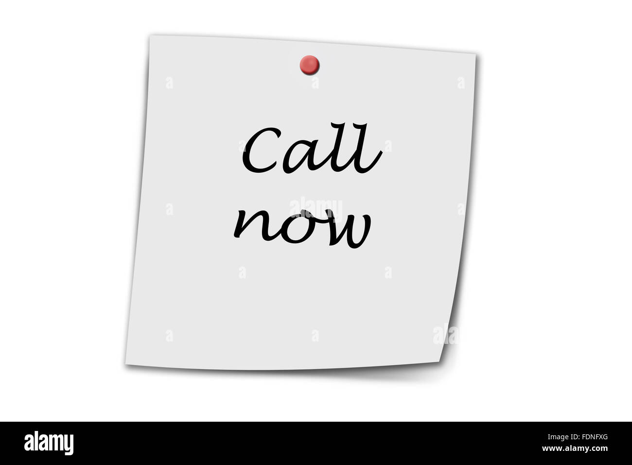 Call Now written on a memo isolated on white Stock Photo Alamy