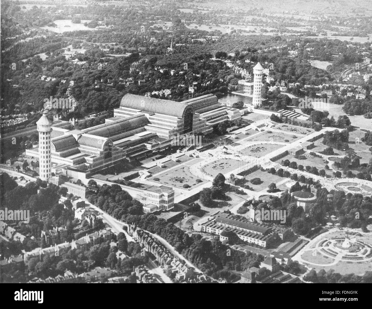LONDON: The Crystal Palace before its destruction by fire, 1936, print 1943 Stock Photo