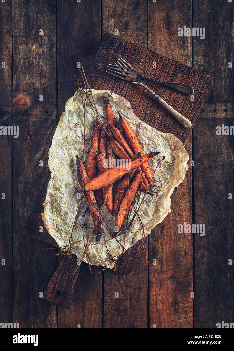 Some beautiful freshly picked organic carrots Stock Photo