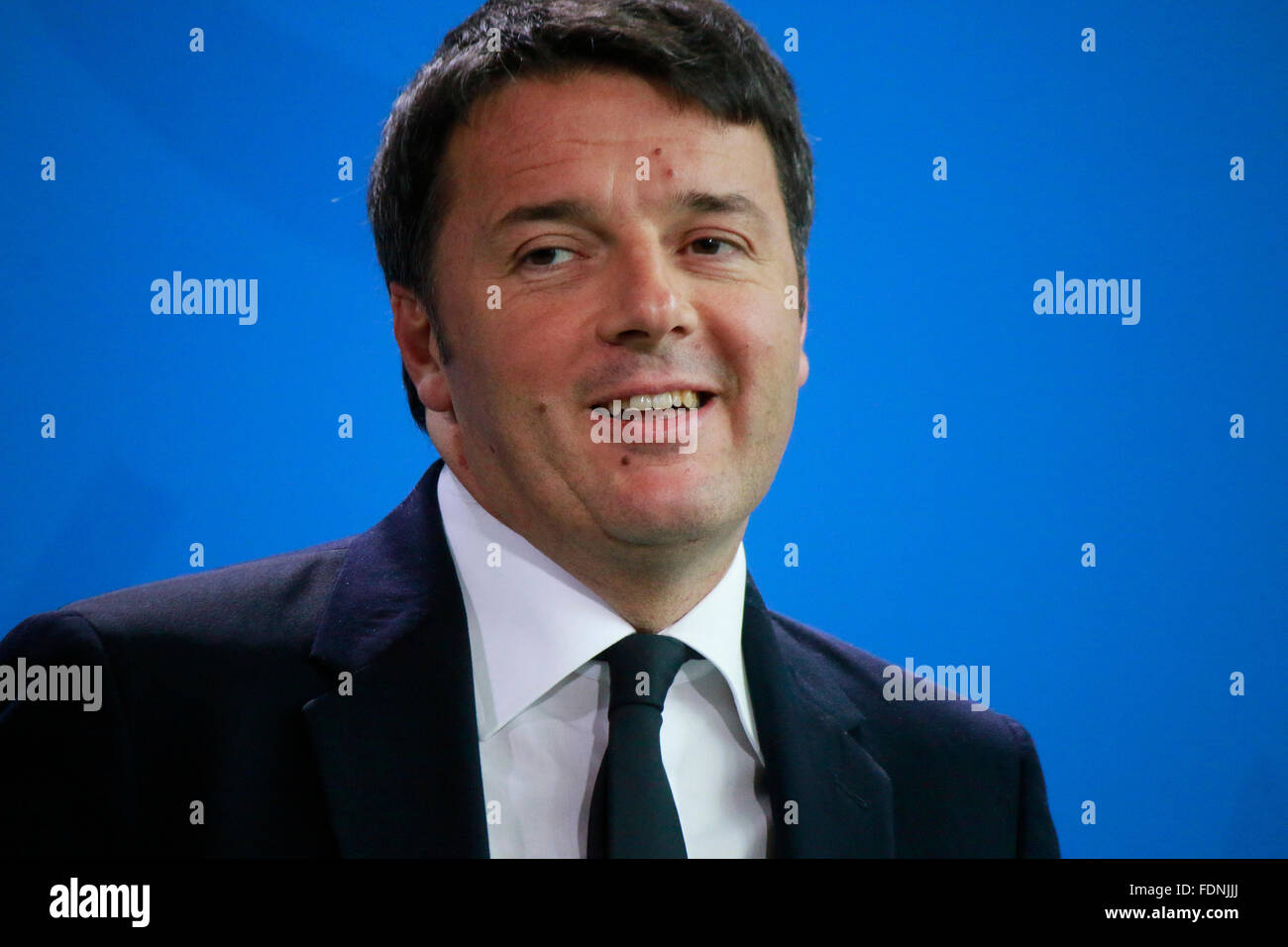 Matteo Renzi - Treffen der dt. Bundeskanzlerin mit dem italienischen Ministerpraesidenten, Bundeskanzleramt, 29. Januar 2016, Be Stock Photo