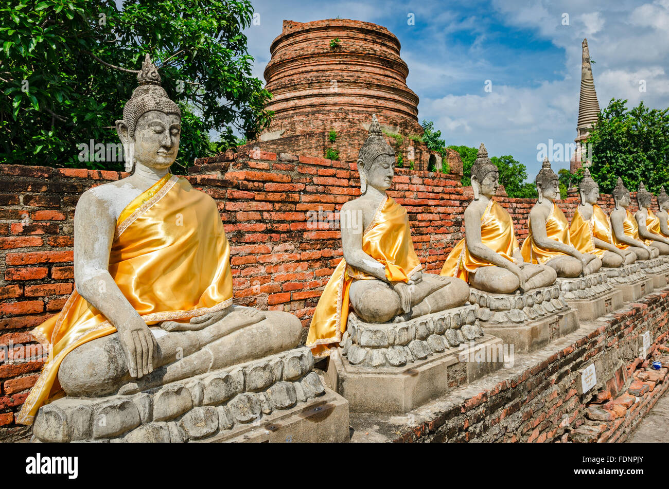 Ayutthaya (Thailand), Buddha statues in an old temple ruins Stock Photo