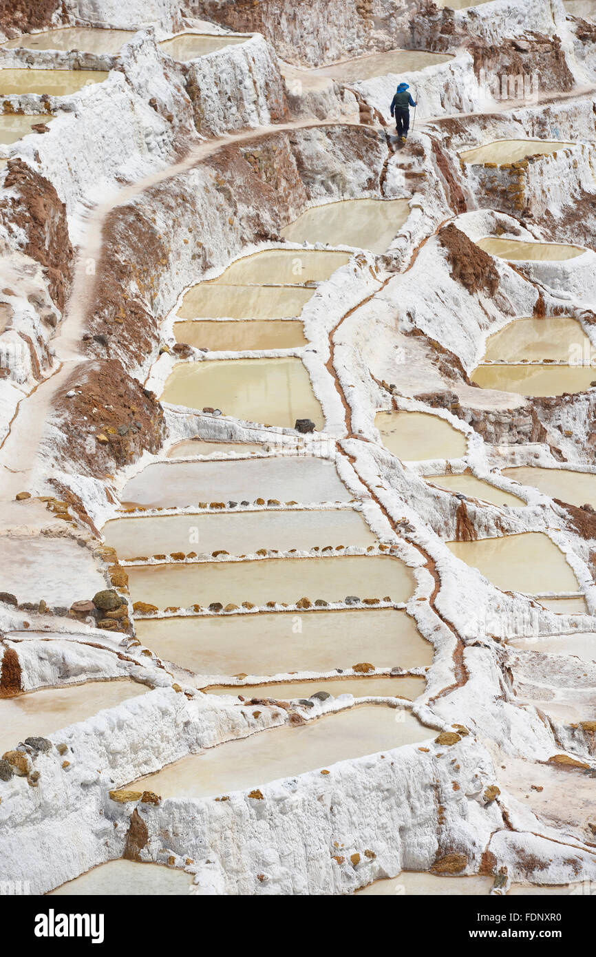 Salina de Maras, the traditional inca salt field in Maras near Cuzco in ...
