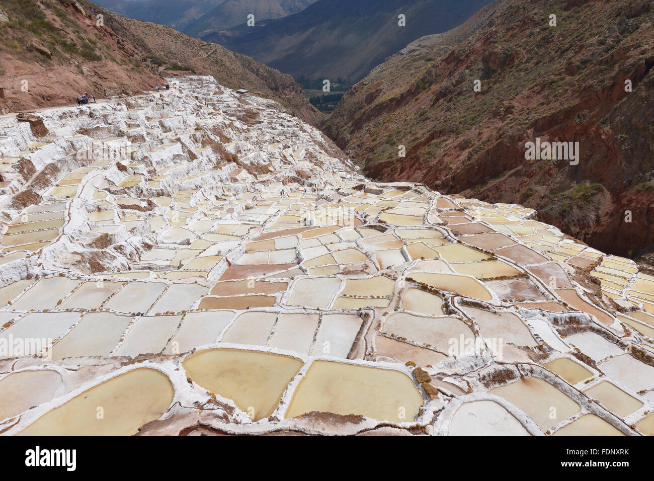 Salina de Maras, the traditional inca salt field in Maras near Cuzco in ...