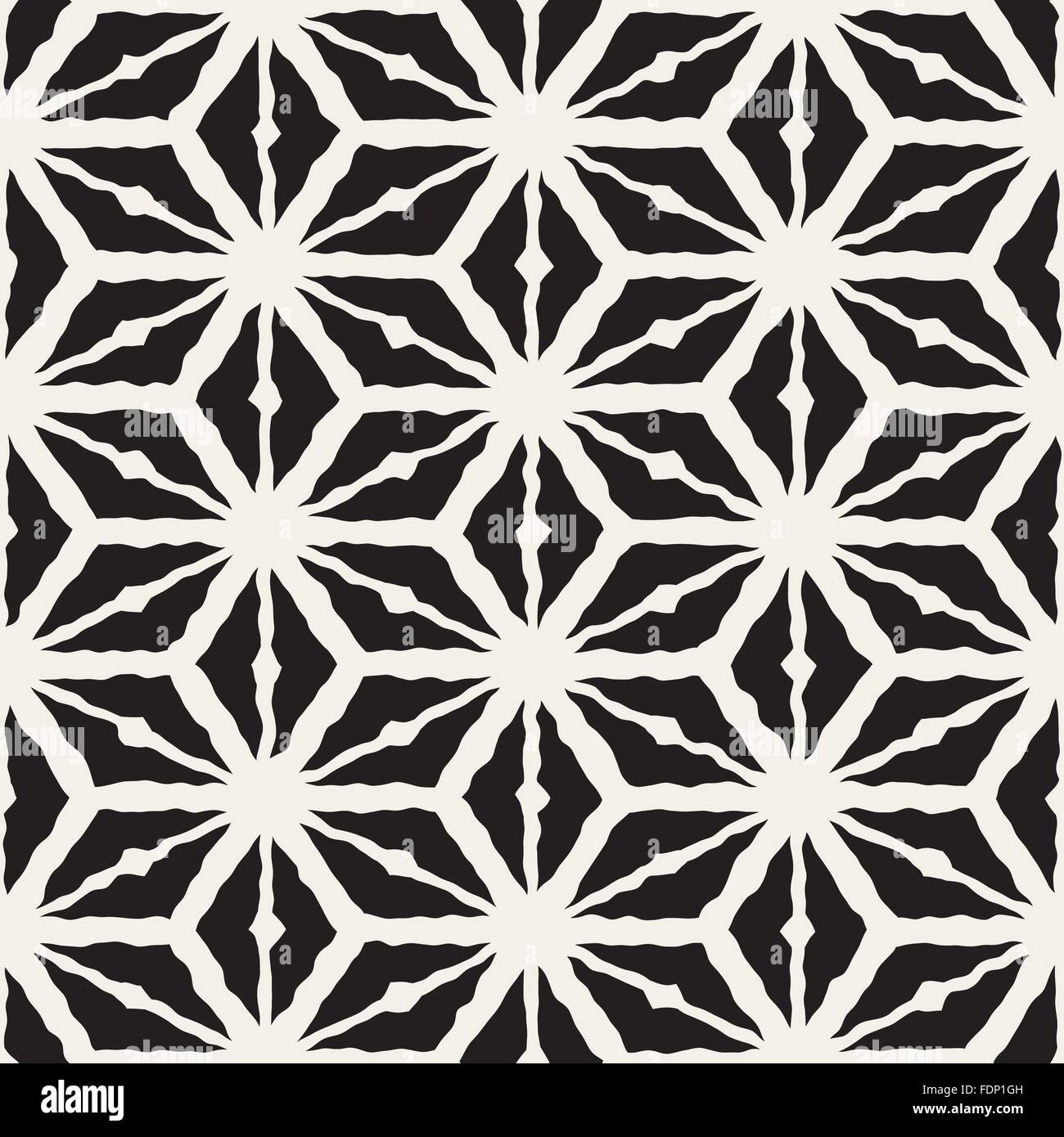 Vector Seamless Black And White Hand Painted Line Geometric Triangle ...