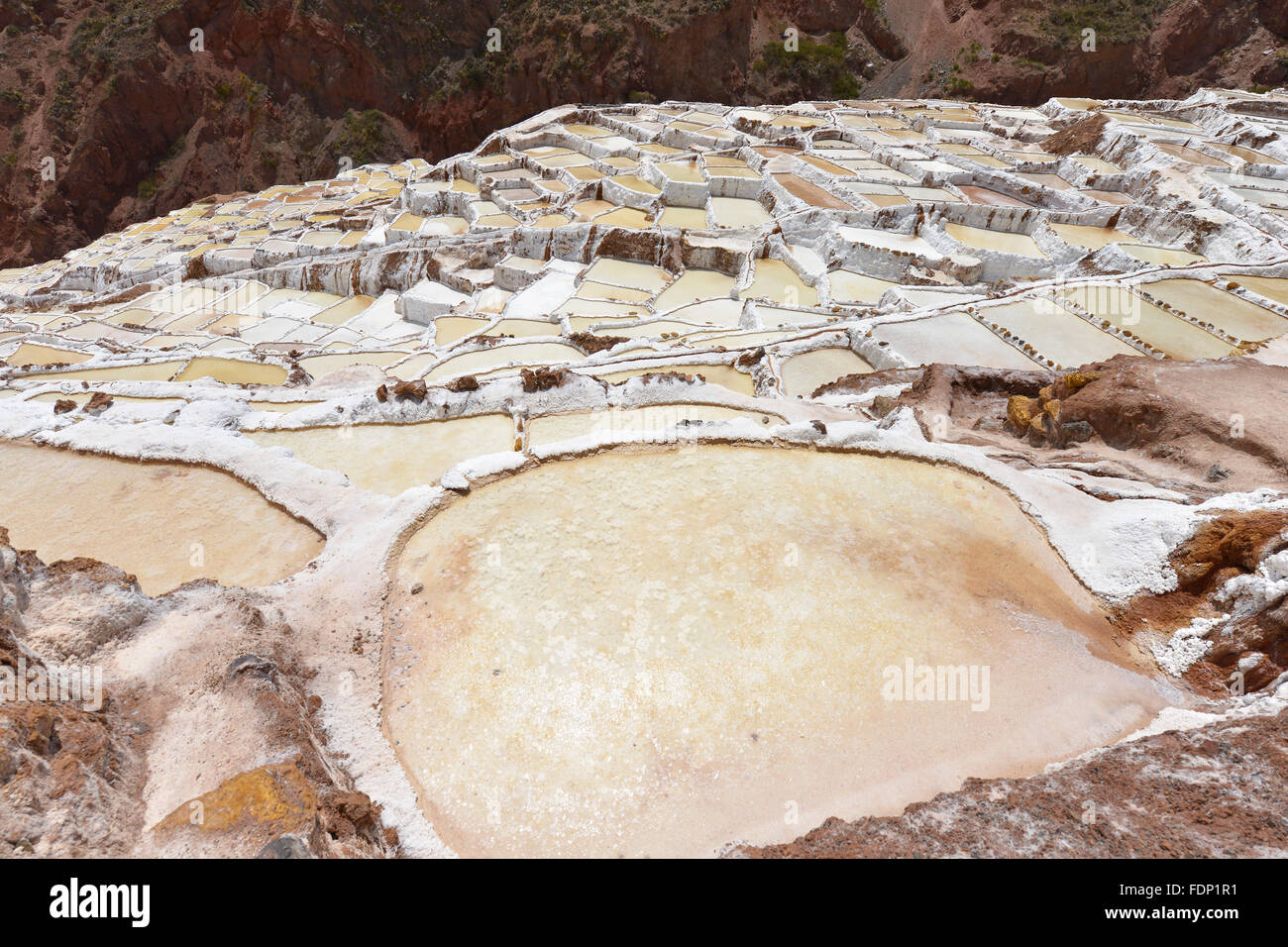 Salina de Maras, the traditional inca salt field in Maras near Cuzco in ...