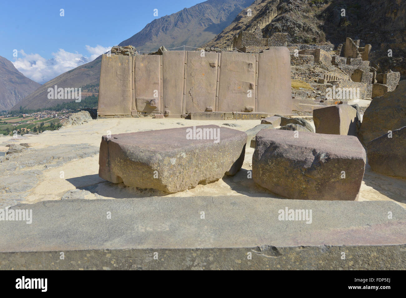 Peru, Ollantaytambo, Inca ruins in the Sacred Valley in Peru Stock Photo