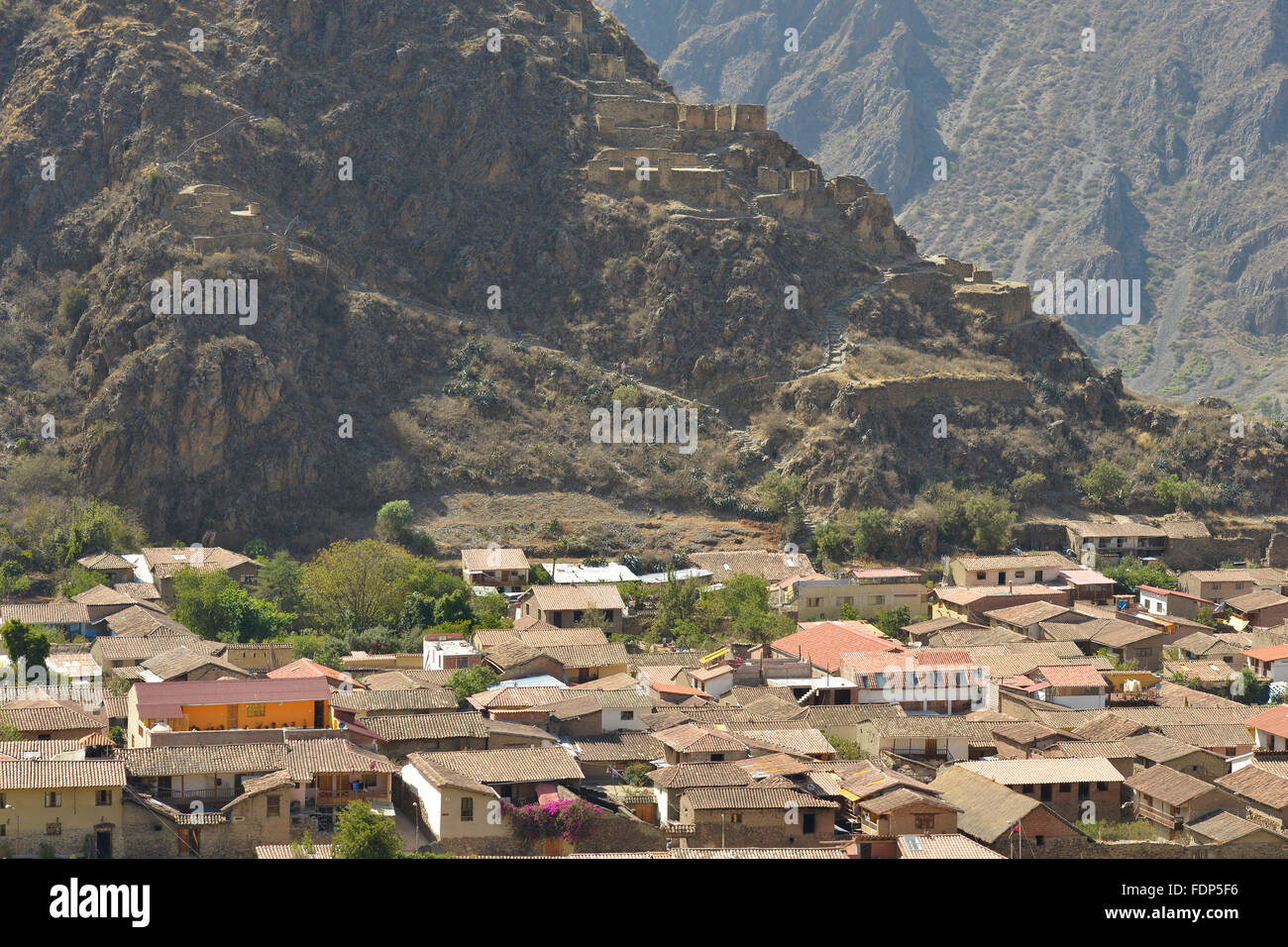 Peru, Ollantaytambo, Inca ruins in the Sacred Valley in Peru Stock Photo