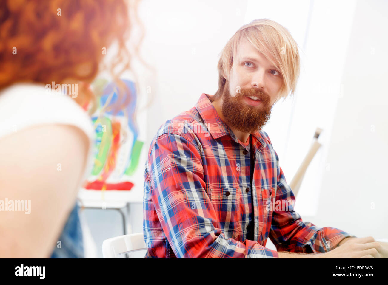 Business team working together in office Stock Photo - Alamy