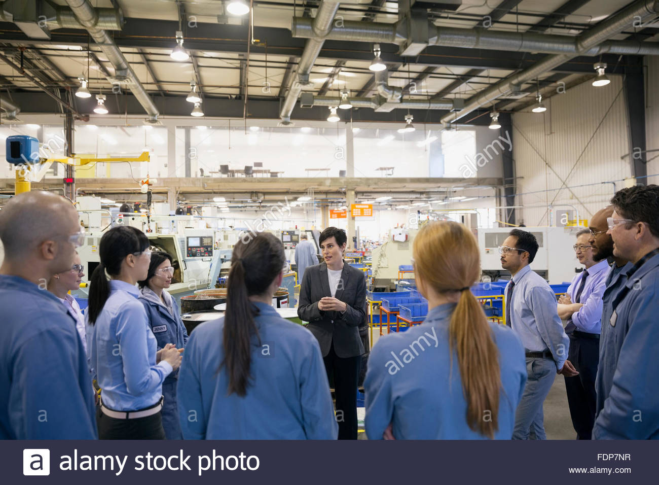 Manager Meeting Factory Worker Stock Photos & Manager Meeting Factory