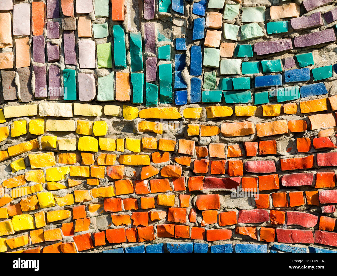 Diagonal colorful mosaic texture on the wall Stock Photo - Alamy