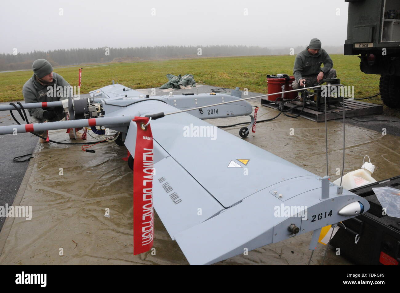 U.S. military unmanned aerial vehicles - UAVs - or as most commonly known - drones. Stock Photo