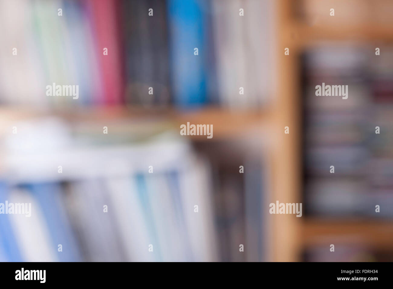 Defocused image of books in a bookstore. Specially blurred photo Stock Photo