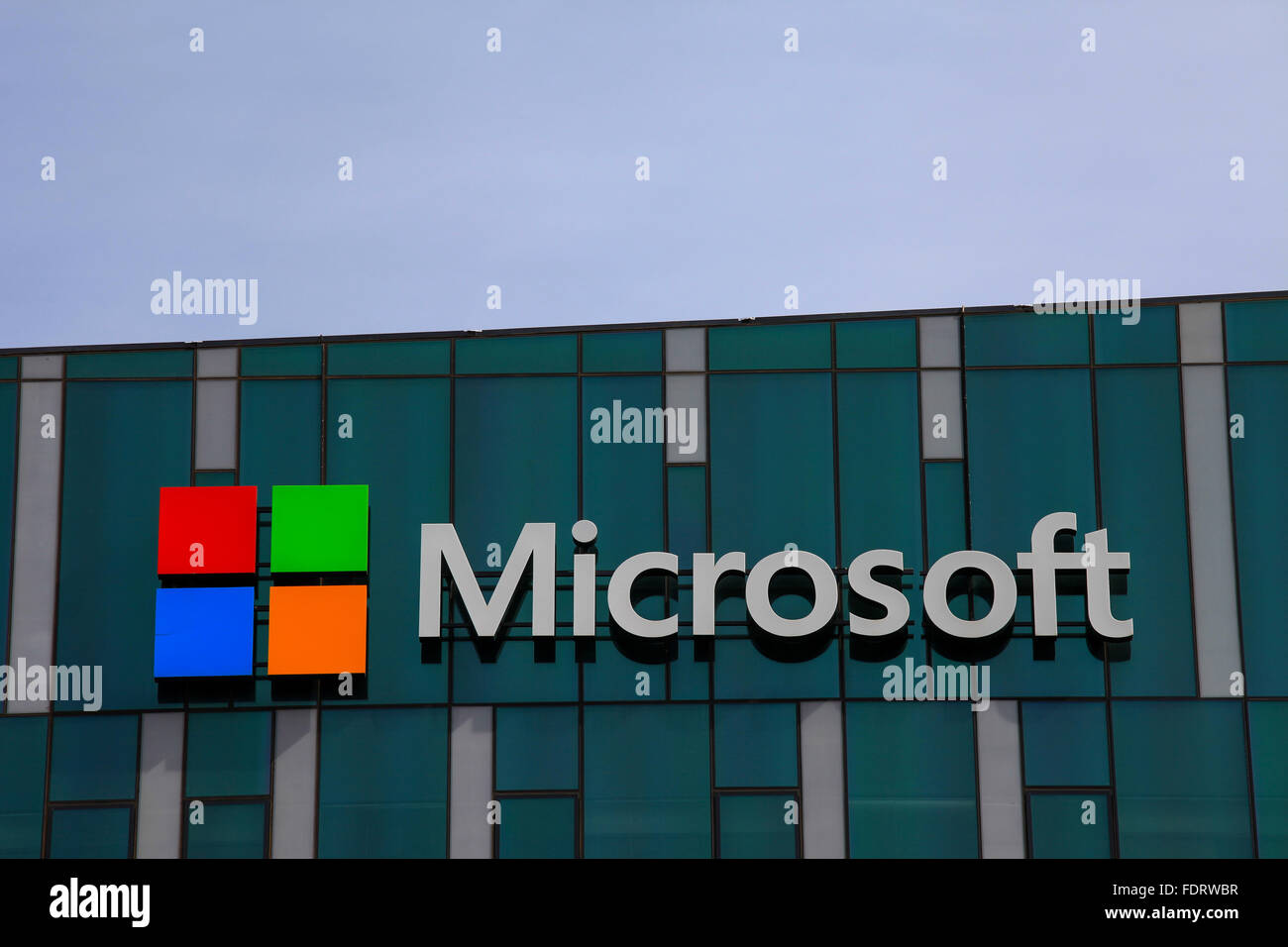 Microsoft Logo And Emblem Microsoft Is An International Corporation That Develops Supports And Sells Computer Software And Ser Stock Photo Alamy