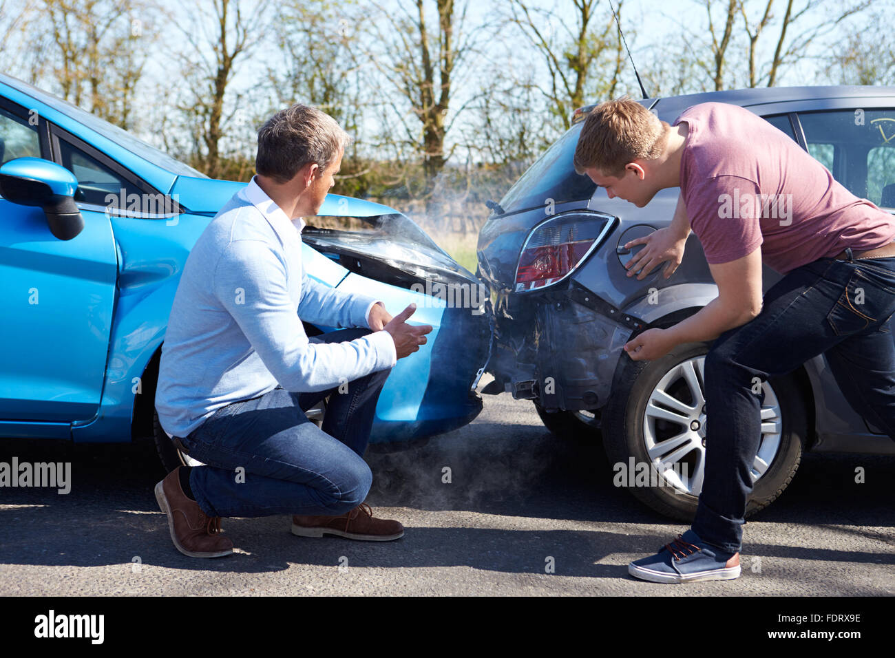 road accident,rear end collision,car accident Stock Photo - Alamy
