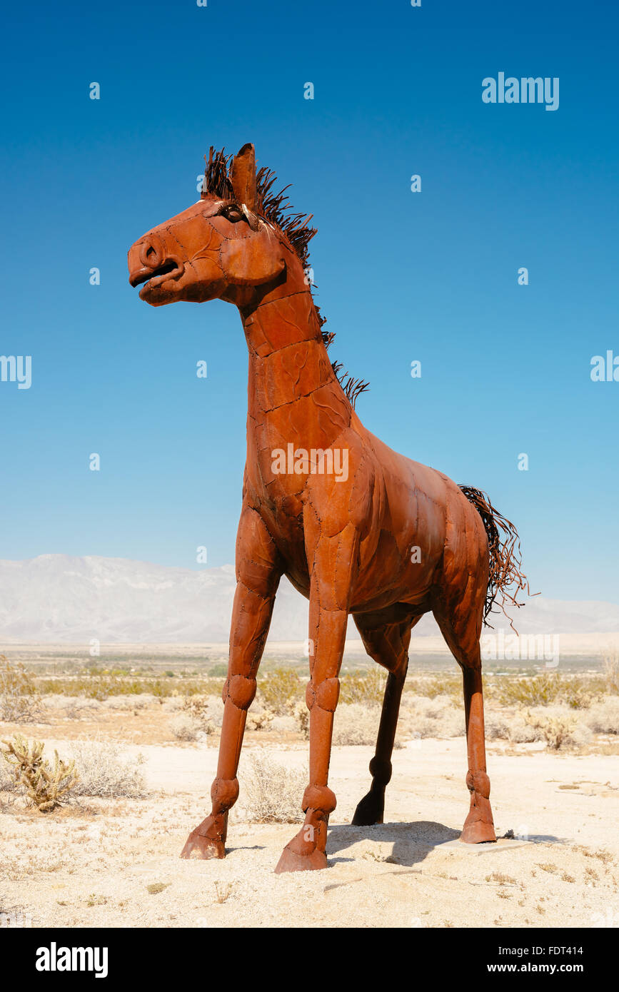 A metal sculpture by artist Ricardo Breceda in Borrego Springs