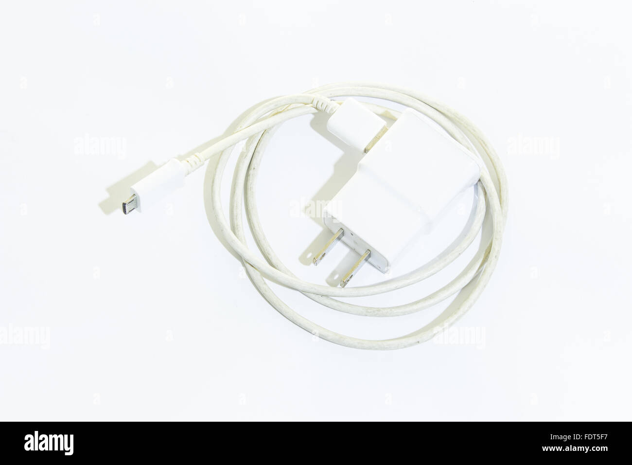 Electrical adapter to USB port Isolated Stock Photo