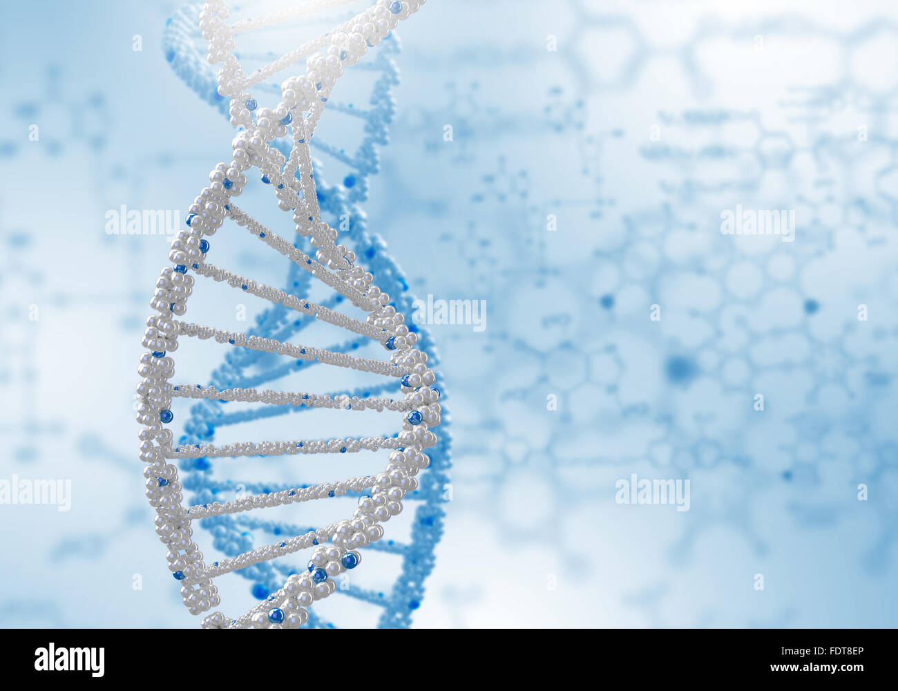 Digital illustration of dna structure on colour background Stock Photo ...