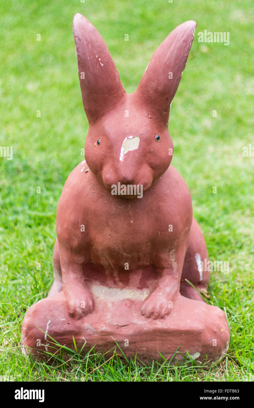 Rabbit statue in the garden Stock Photo Alamy