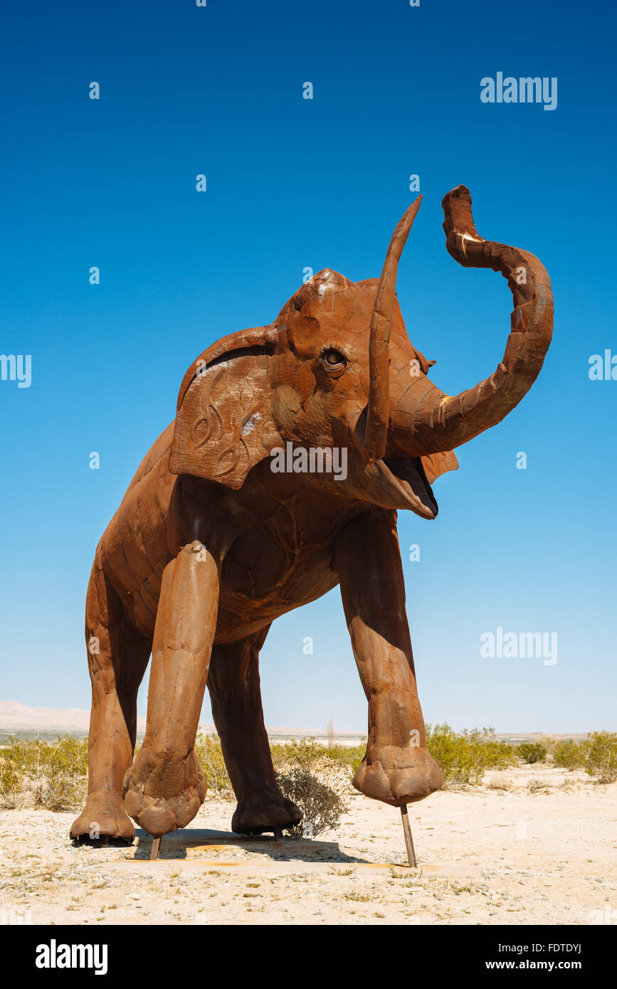 A metal sculpture by artist Ricardo Breceda in Borrego Springs