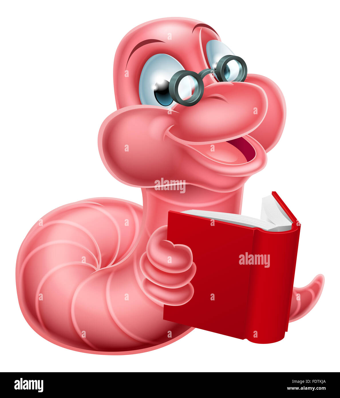 An illustration of a happy cute cartoon caterpillar worm mascot wearing