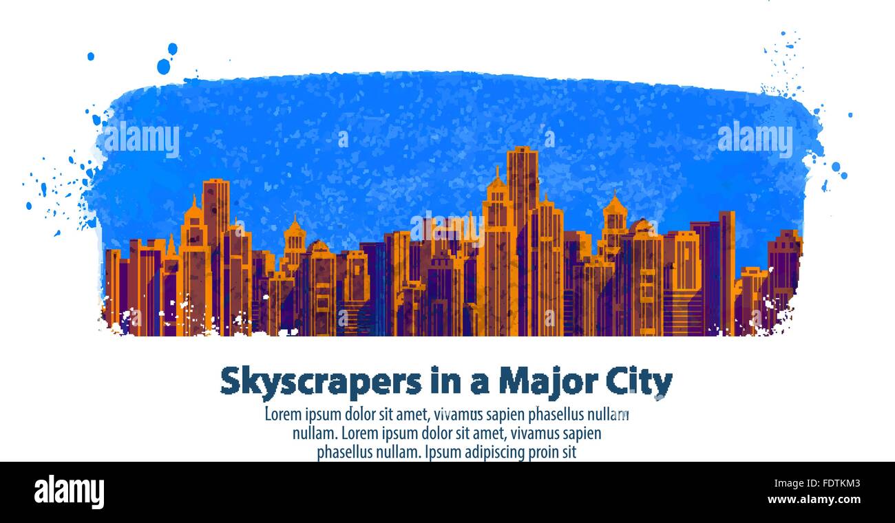 modern city. skyscrapers. vector illustration Stock Vector