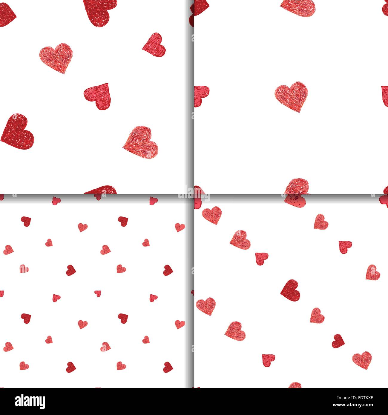 Seamless patterns with hearts Stock Vector Image & Art - Alamy