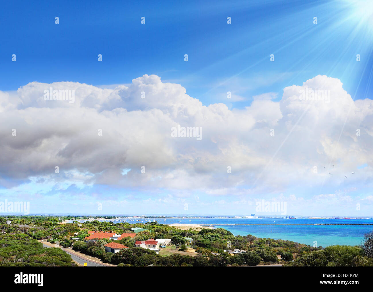 Countryside Landscape with Farm Stock Photo - Alamy