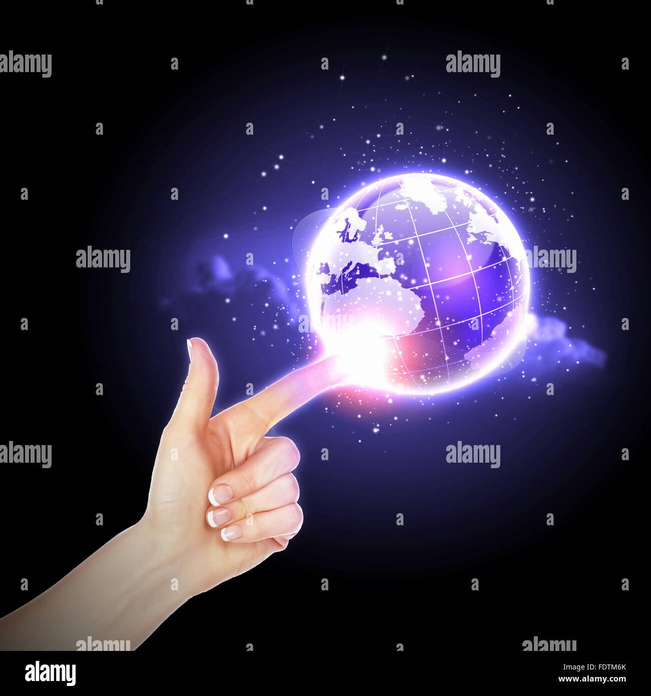 Human hand holding our planet earth glowing Stock Photo - Alamy