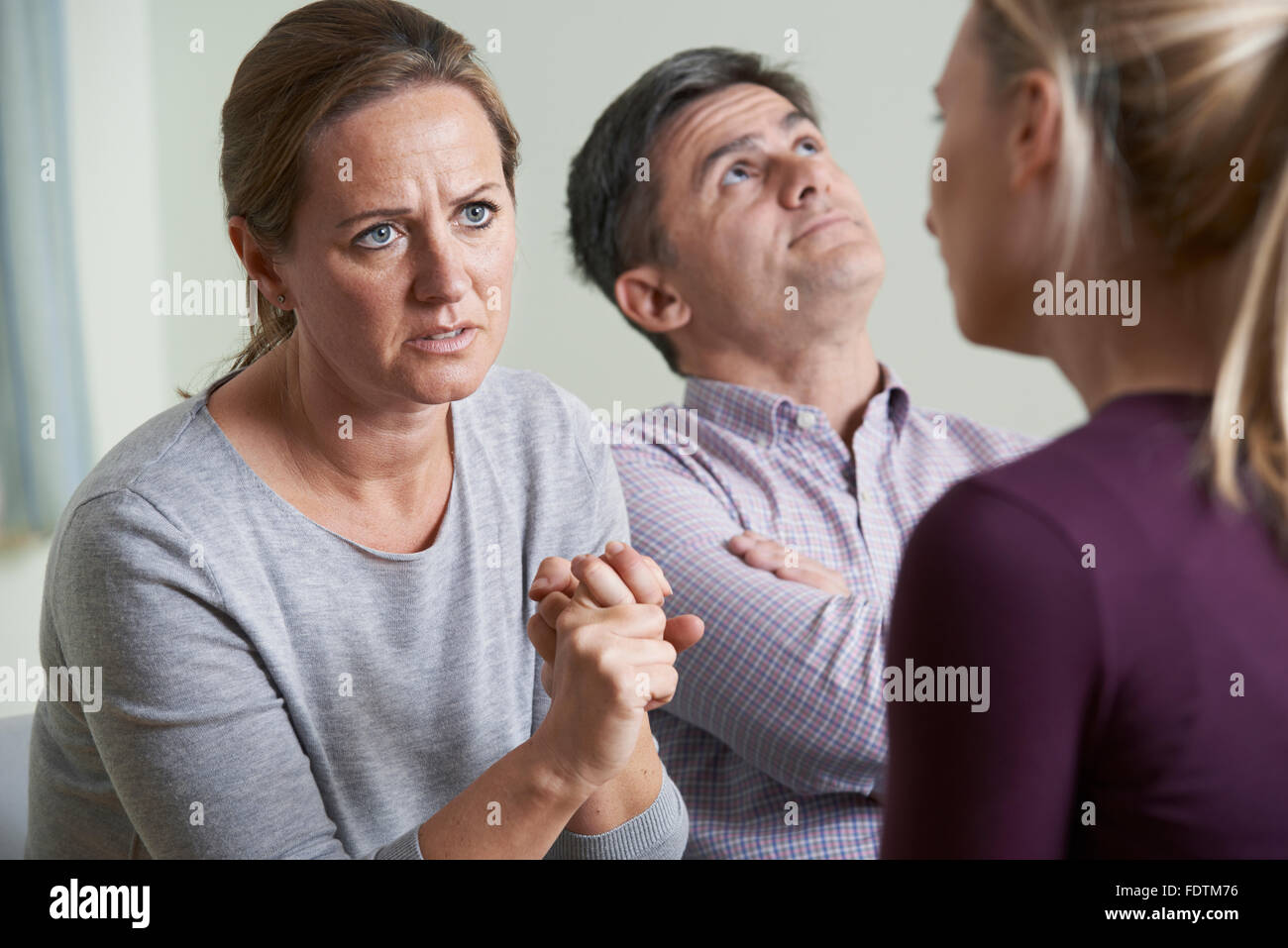 Couple Discussing Problems With Relationship Counsellor Stock Photo - Alamy