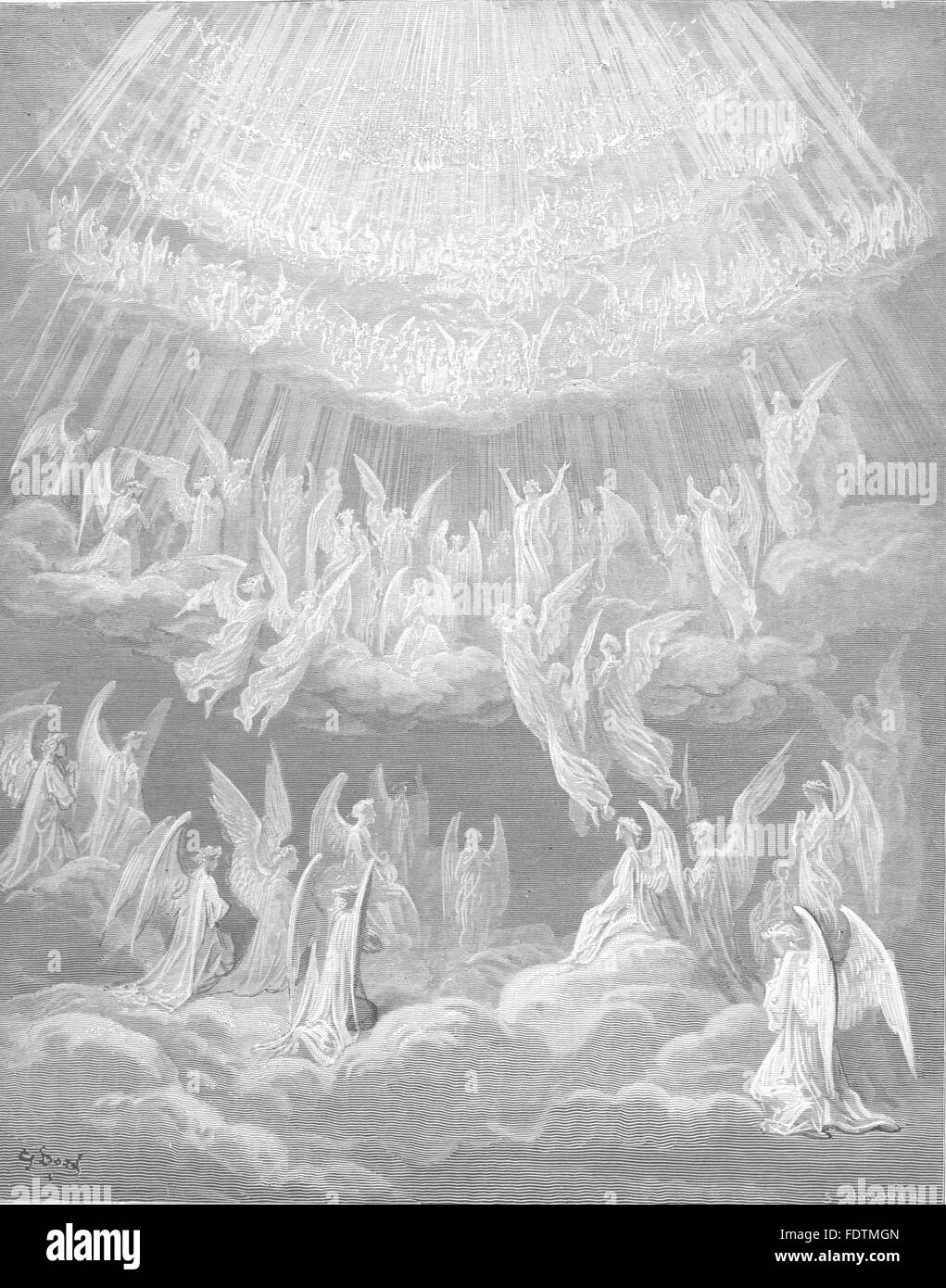 DANTE:Then Glory father,son Holy spirit,rang aloud throughout all paradise, 1893 Stock Photo