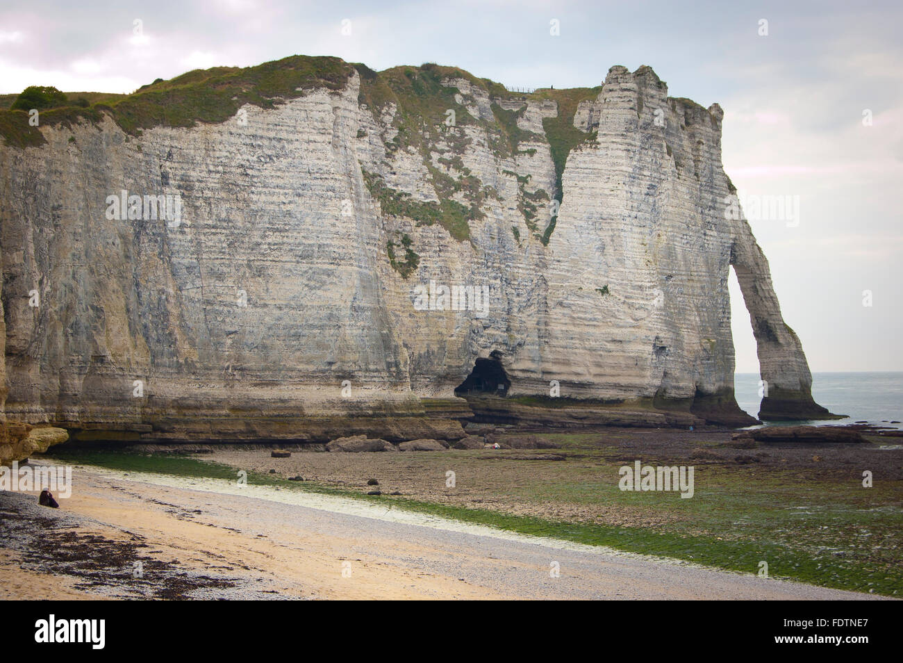 Shore and cliffs in Fecamp, Haute-Normandie, France Stock Photo
