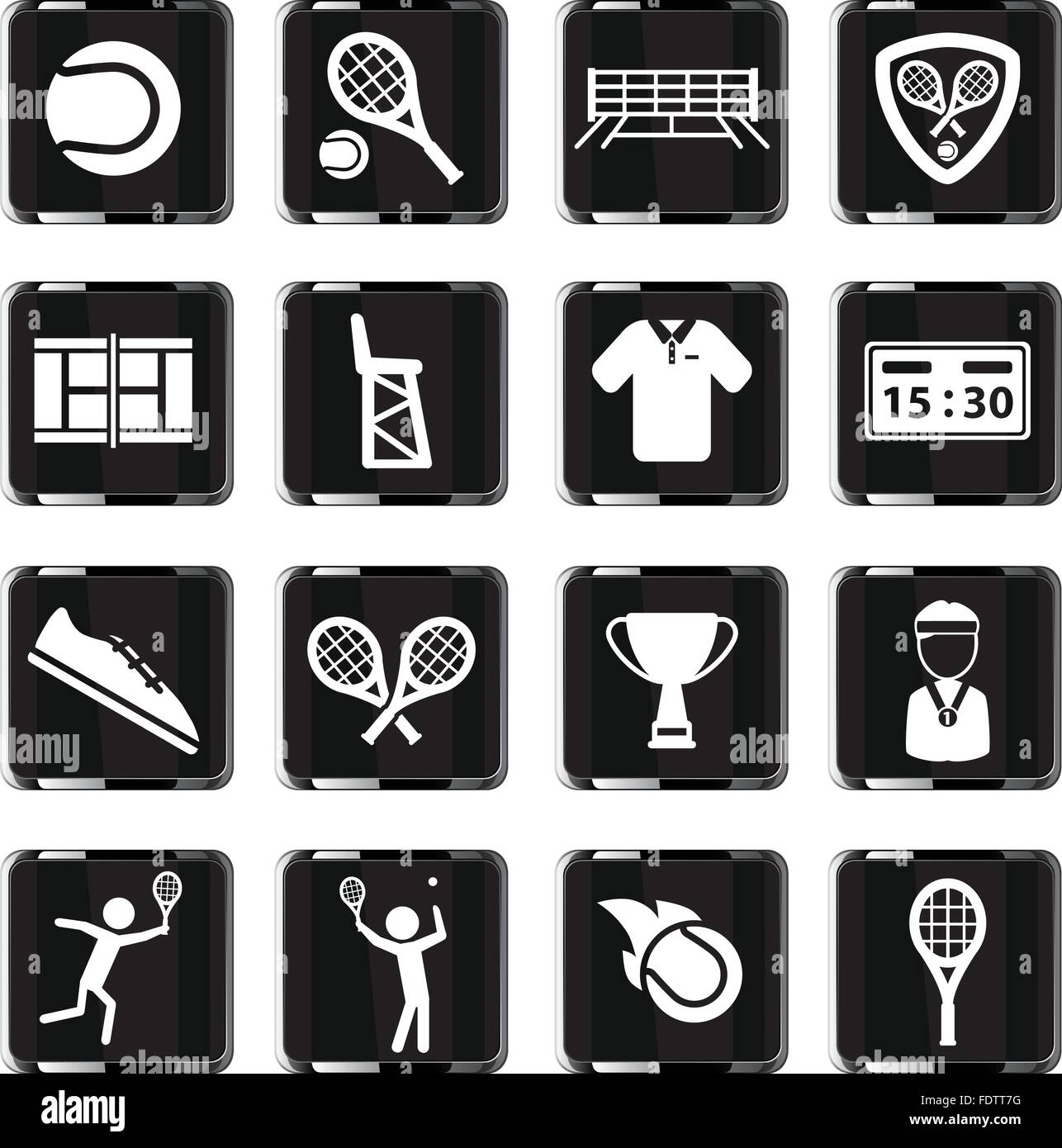 Tennis simply icons Stock Vector Image & Art - Alamy