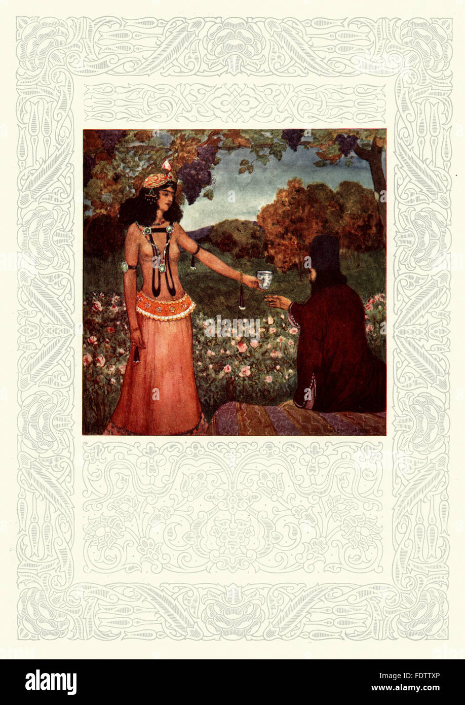 A scene from the Rubaiyat of Omar Khayyam. Ah, fill the cup. by Gilbert ...