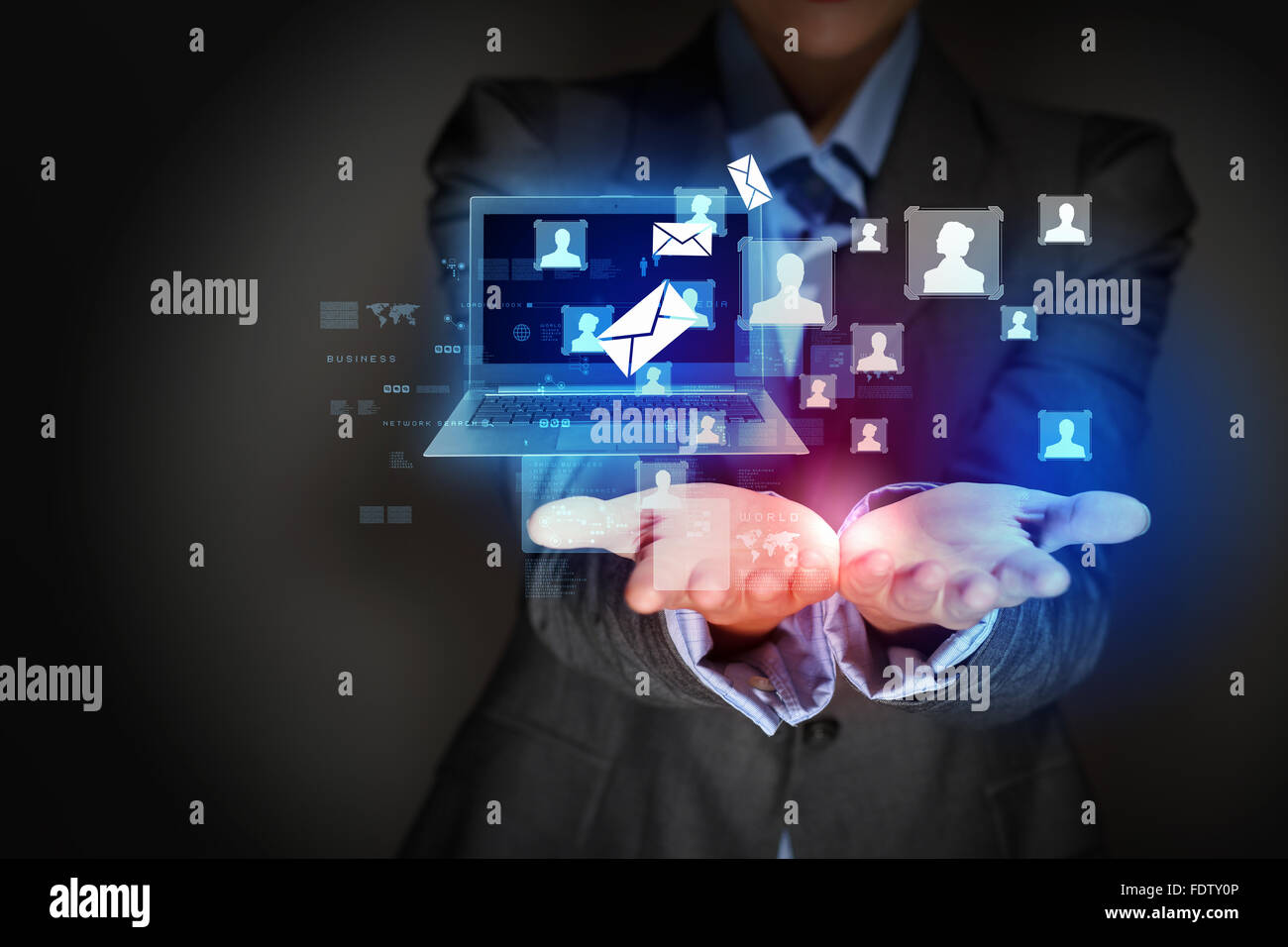 Modern wireless technology and social media illustration Stock Photo ...