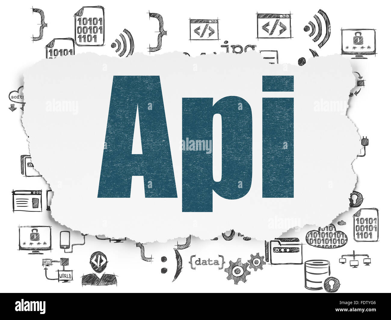 Software concept: Api on Torn Paper background Stock Photo - Alamy