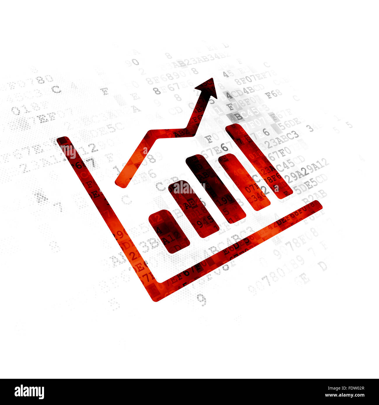 News concept: Growth Graph on Digital background Stock Photo - Alamy
