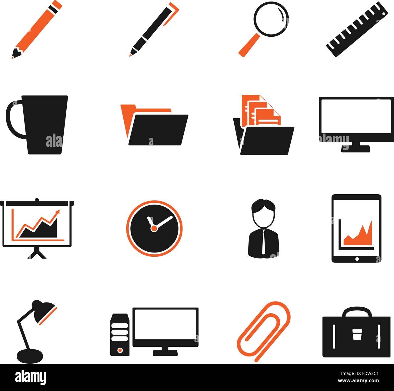 Office simply icons Stock Vector Image & Art - Alamy
