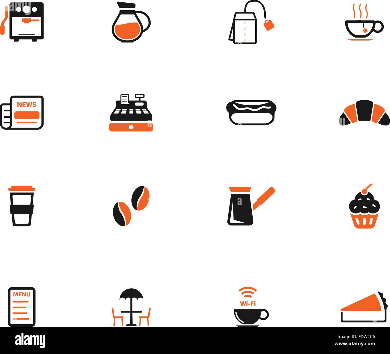 Cafe simply icons Stock Vector Image & Art - Alamy